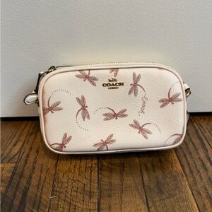 COACH Light Pink Dragonfly Print Crossbody Bag